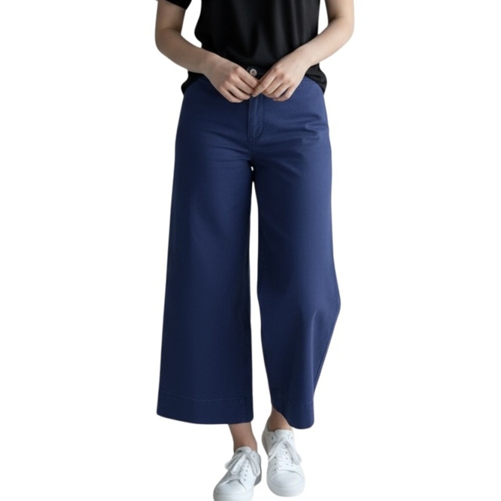 TALBOTS Wide Leg Crop Chino Navy